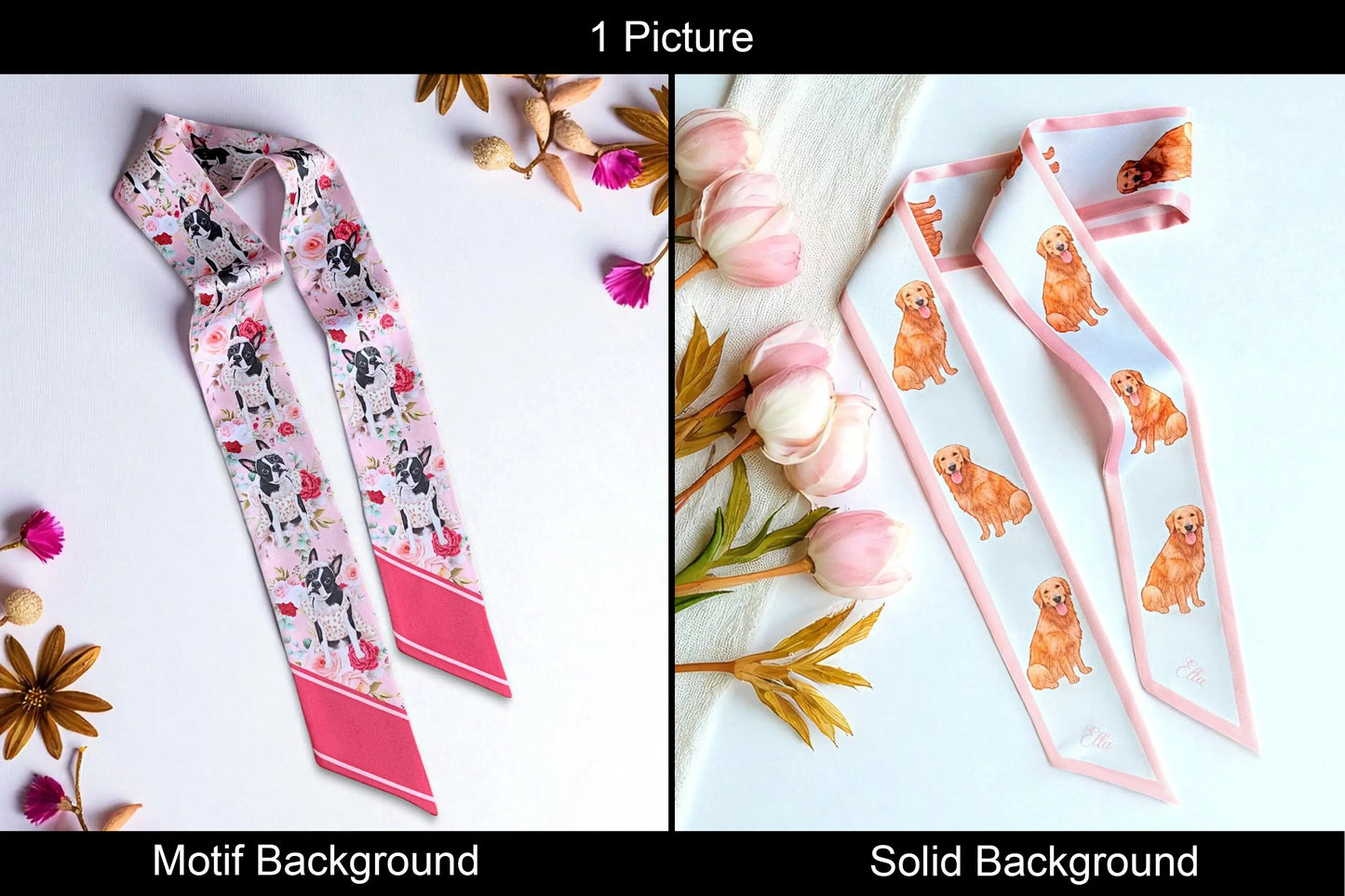 Custom Pet's Illustration Skinny Scarf