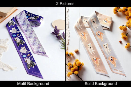 Custom Pet's Illustration Skinny Scarf