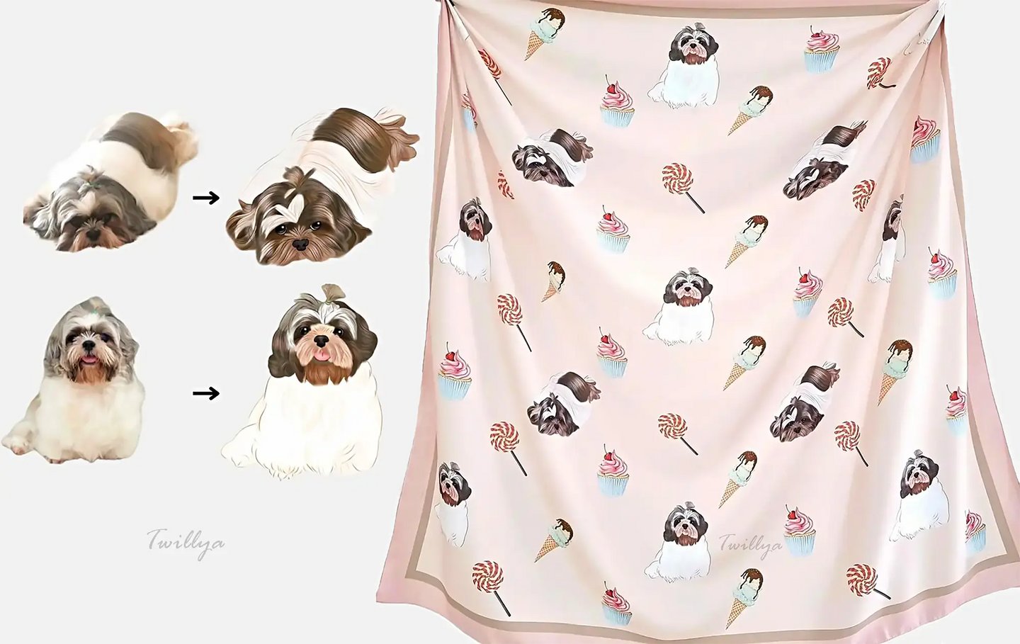 Pet's Illustration Scarf