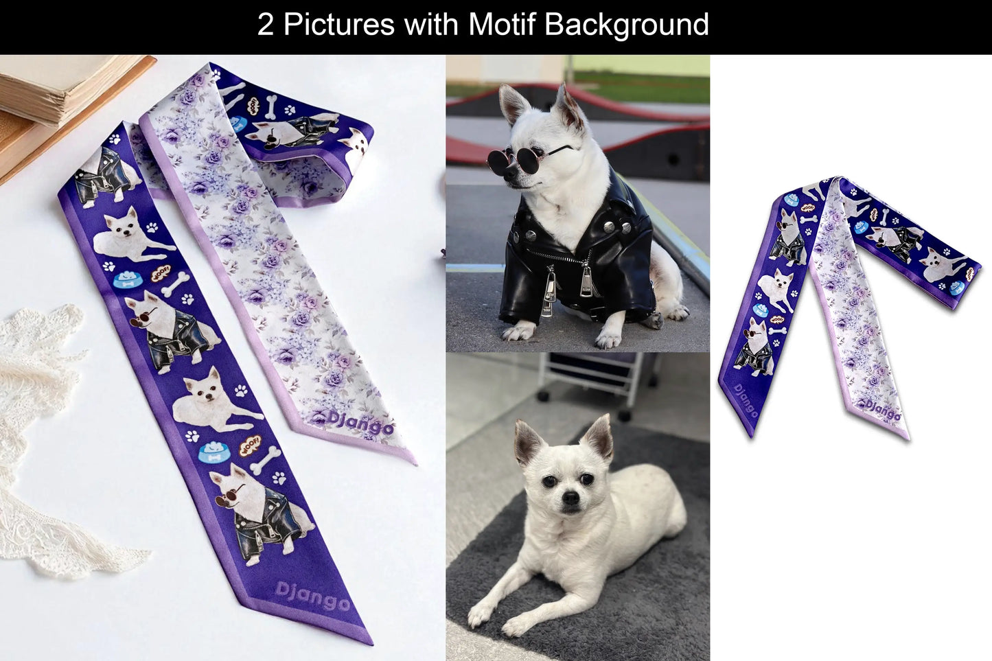 Dog Custom Skinny Scarf