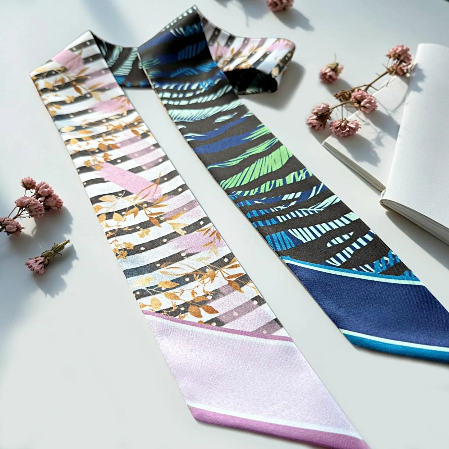 Abstract Leaves Skinny Scarf