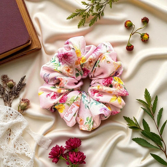 Pastel Floral Scrunchie