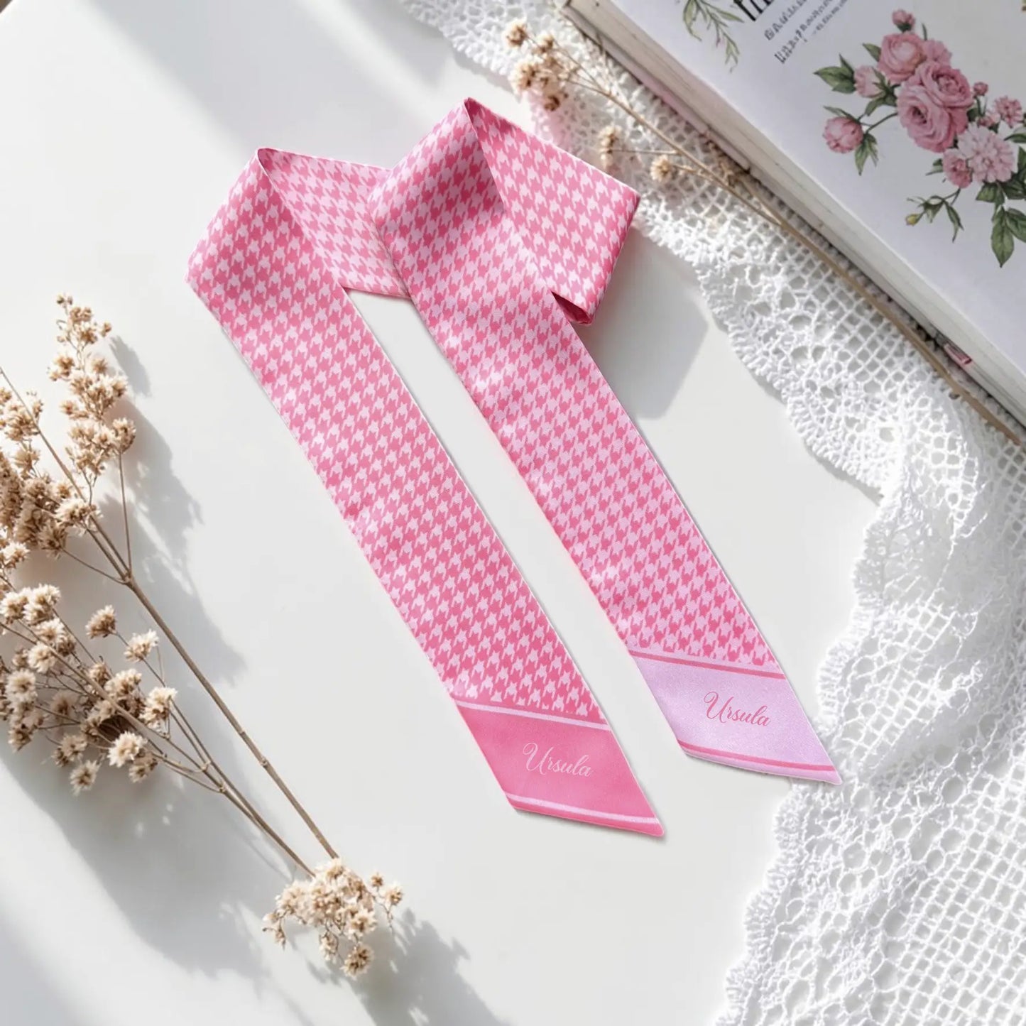 Houndstooth Skinny Scarf