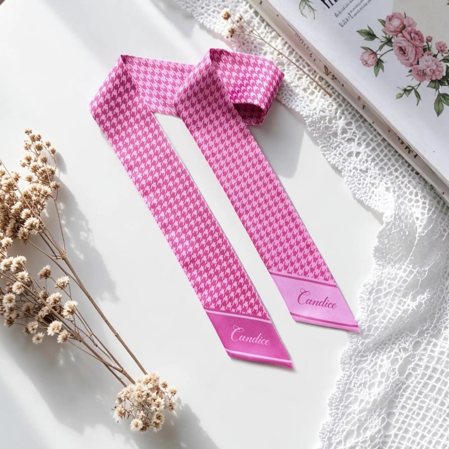 Houndstooth Skinny Scarf