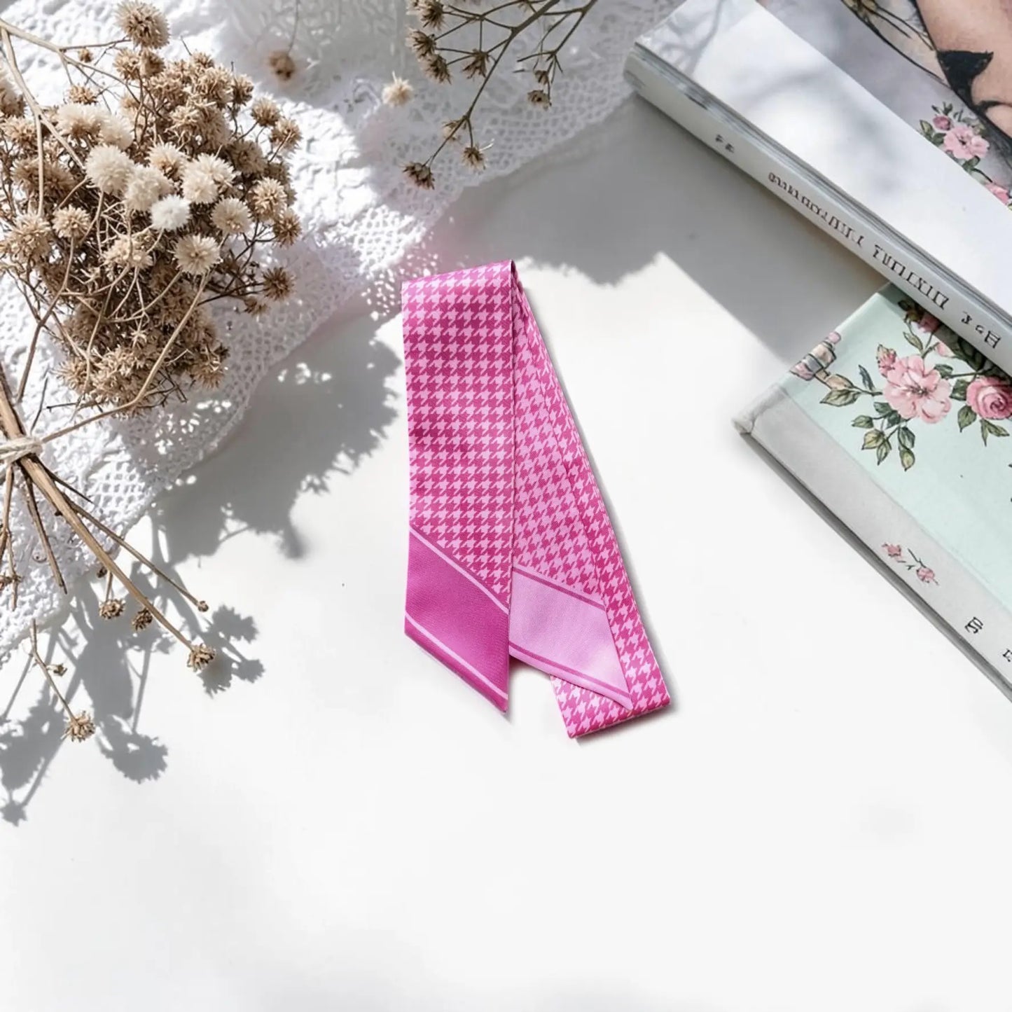 Houndstooth Skinny Scarf