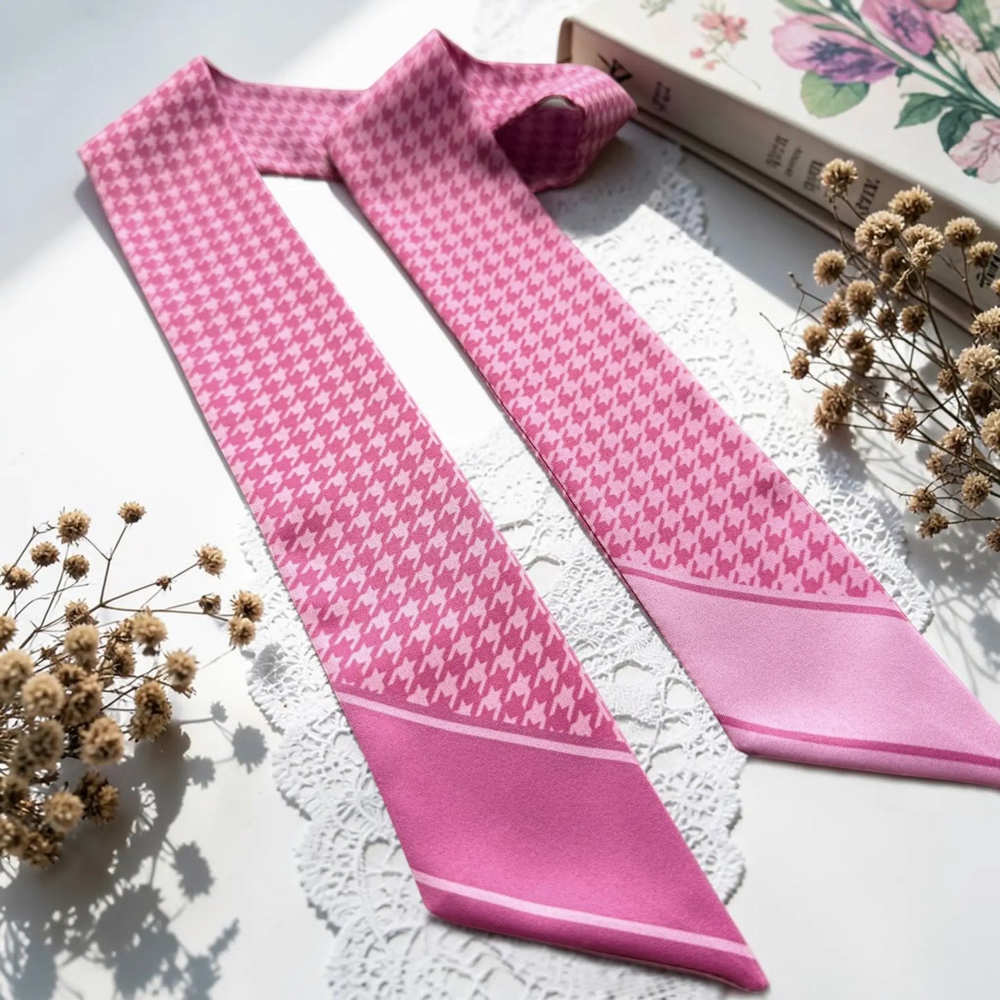 Houndstooth Skinny Scarf