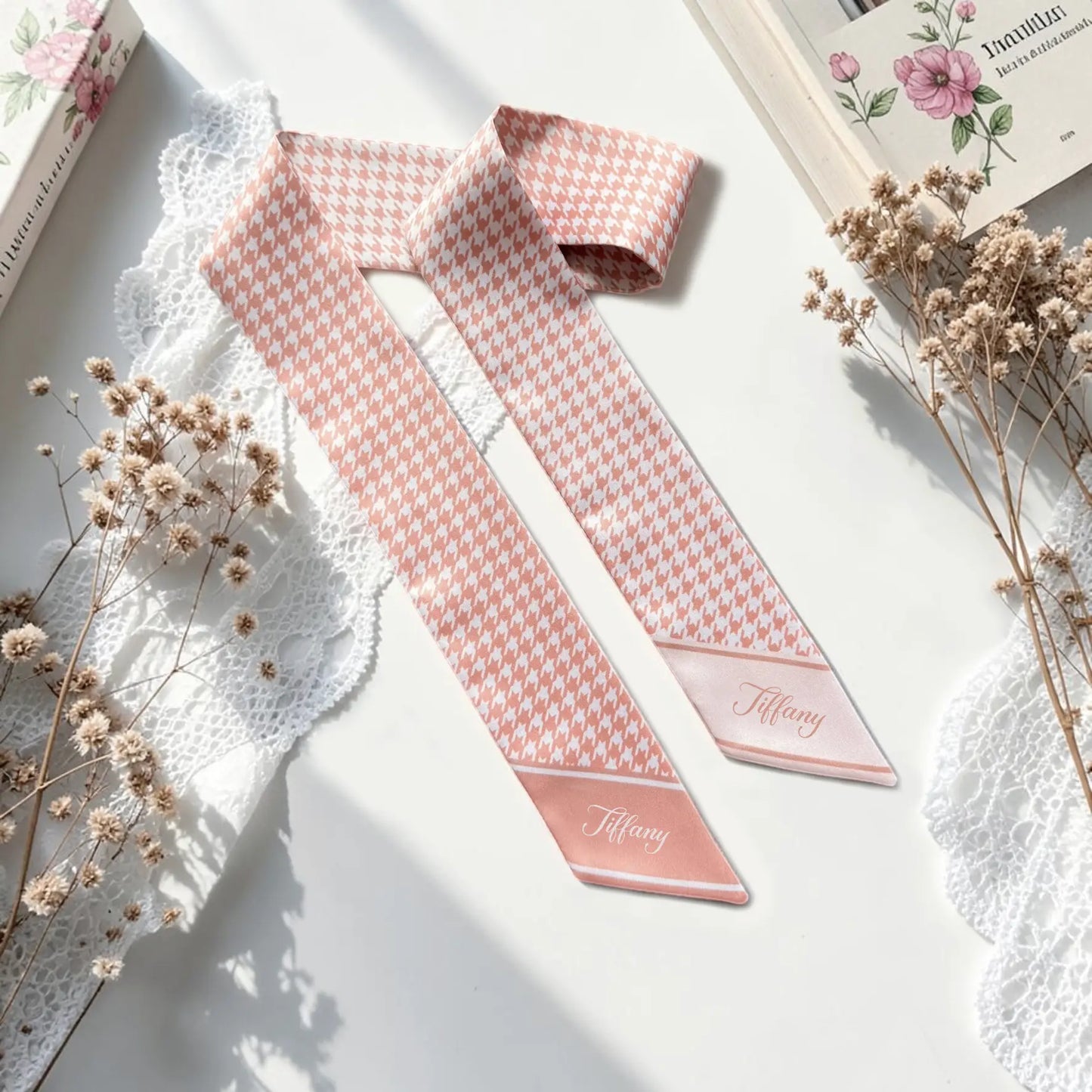 Houndstooth Skinny Scarf