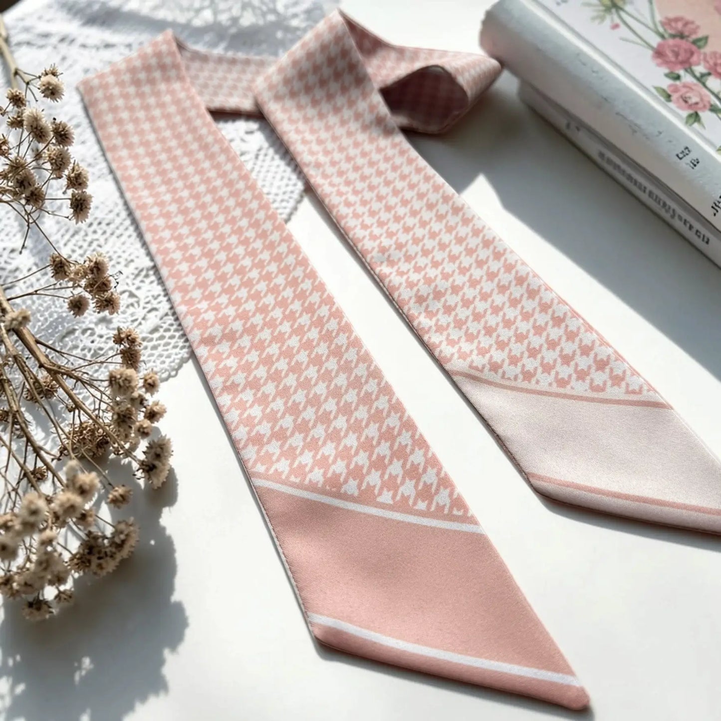 Houndstooth Skinny Scarf