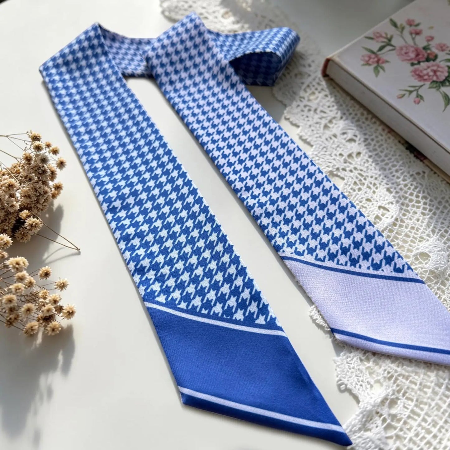 Houndstooth Skinny Scarf