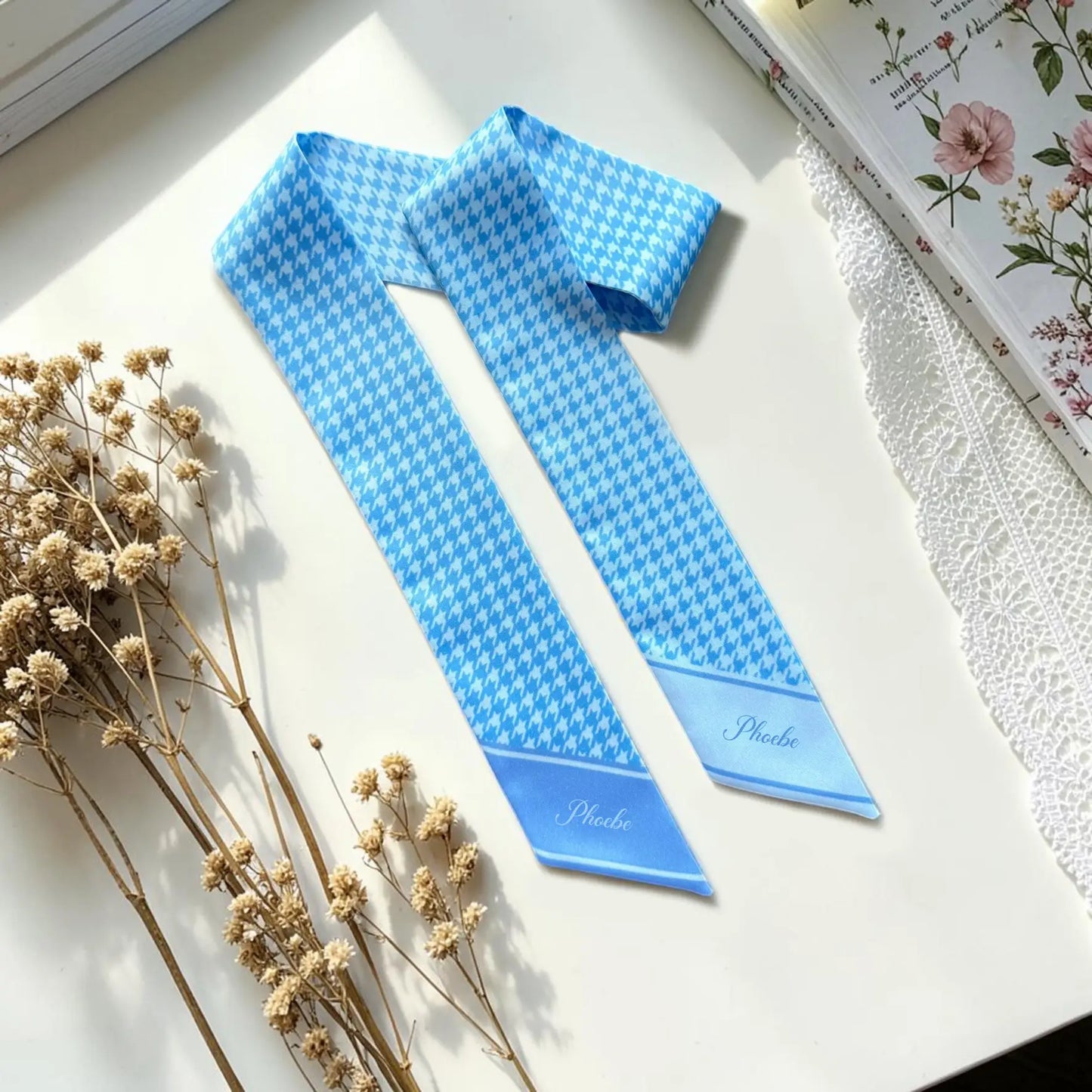 Houndstooth Skinny Scarf