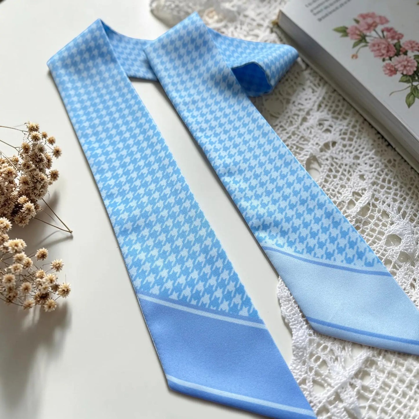 Houndstooth Skinny Scarf
