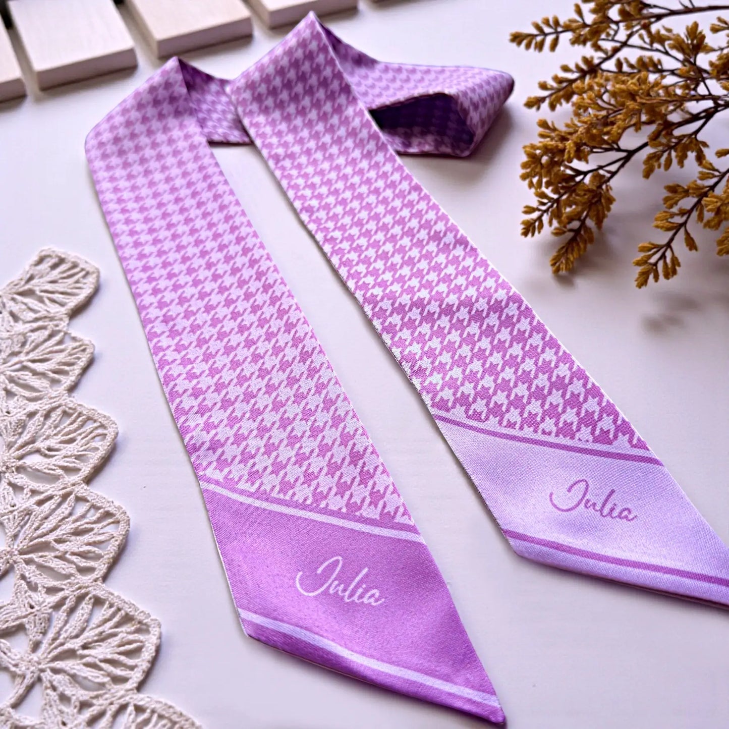 Houndstooth Skinny Scarf