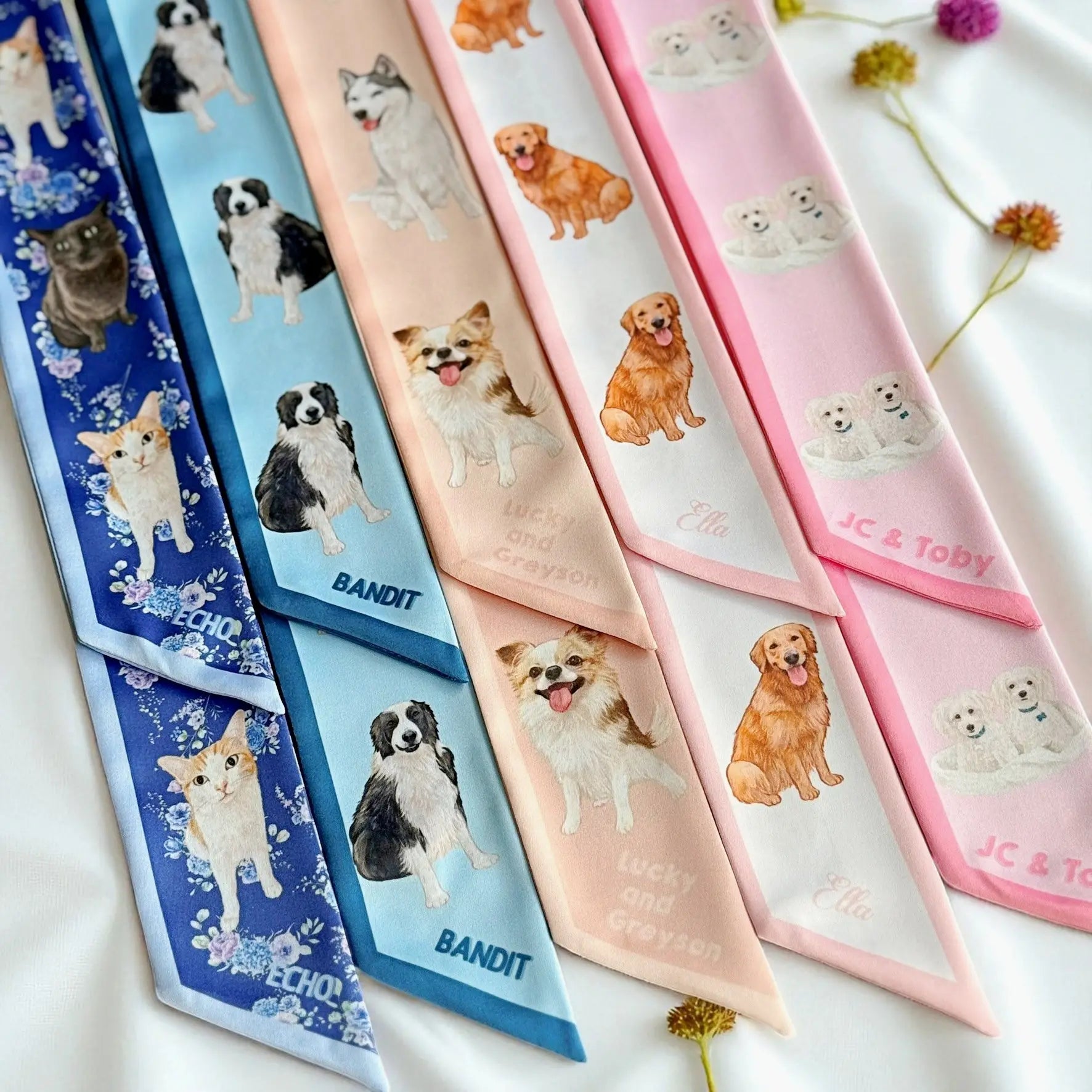 Dog customized purse scarf