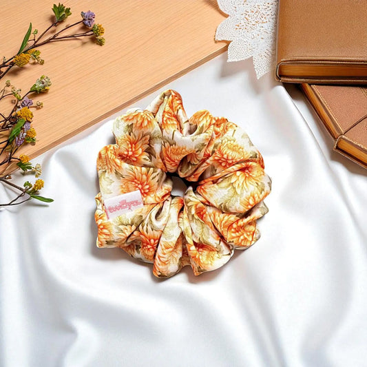 Chrysanthemum Print Scrunchie