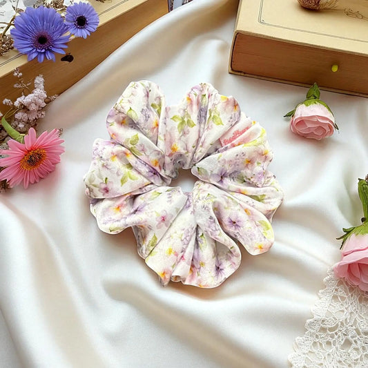 Pastel Flower Scrunchie