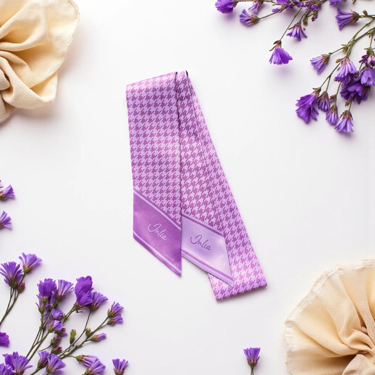 Houndstooth Skinny Scarf
