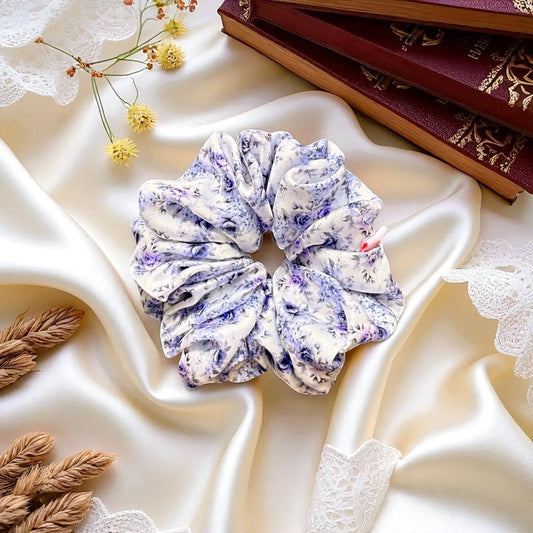 Purple Flower Scrunchie